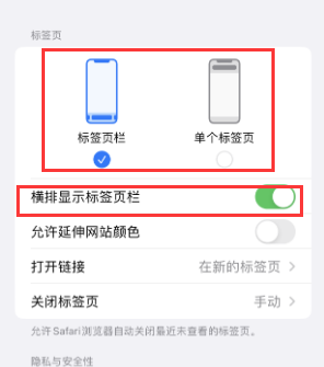 梅里斯达斡尔族iPhone授权维修分享Safari浏览器如何切换标签栏位置 